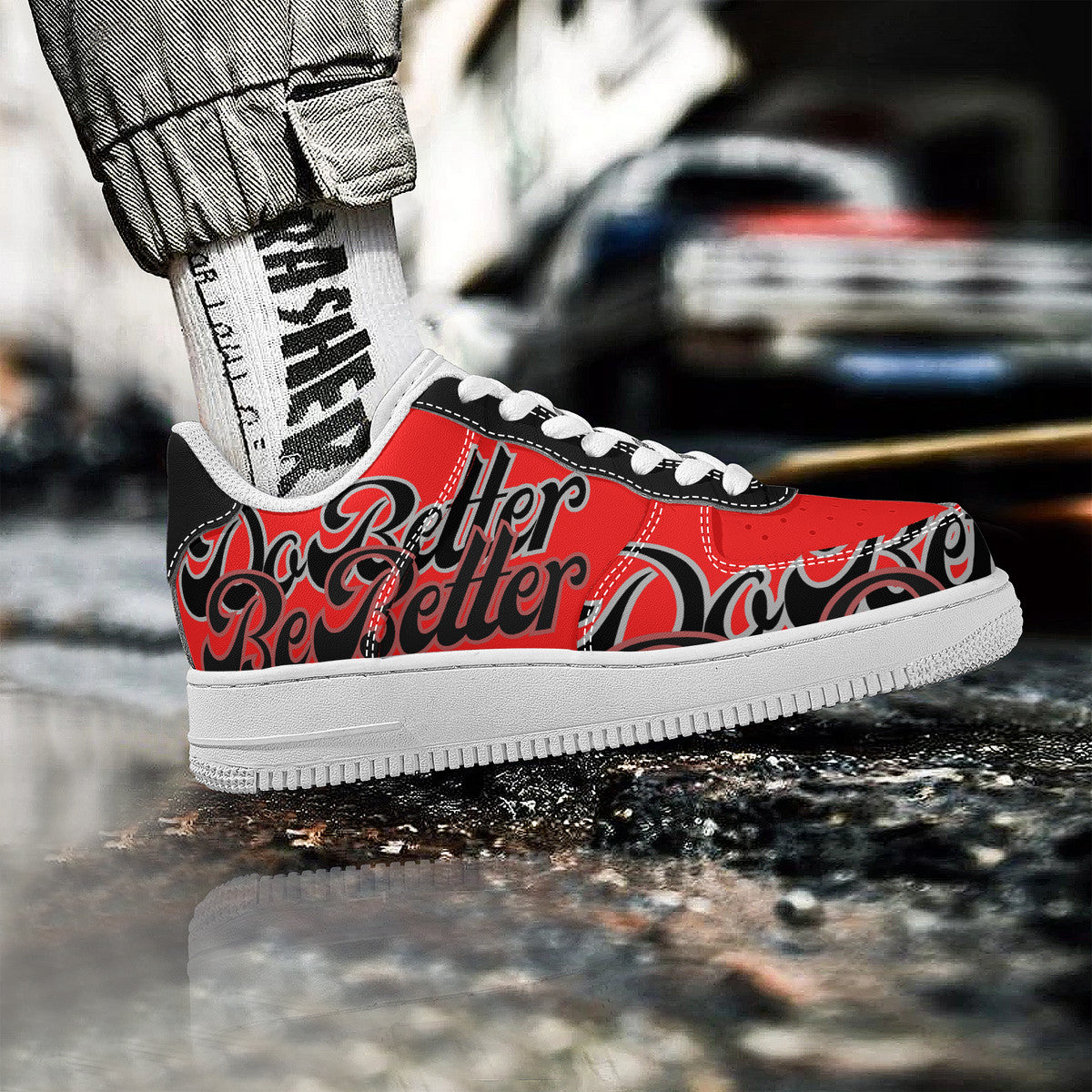 Red DB3 Low Top Sneakers - Elevate Your Style and Make a Statement