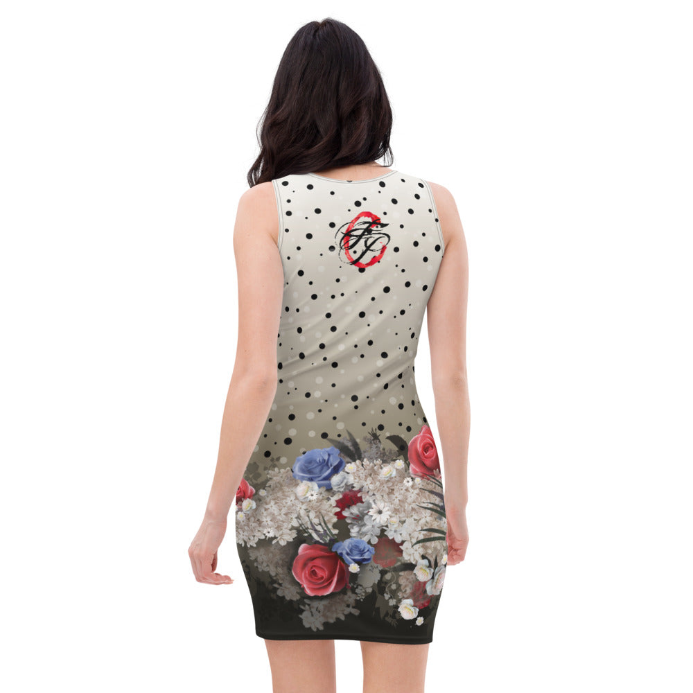RWB Floral Print Fitted Dress