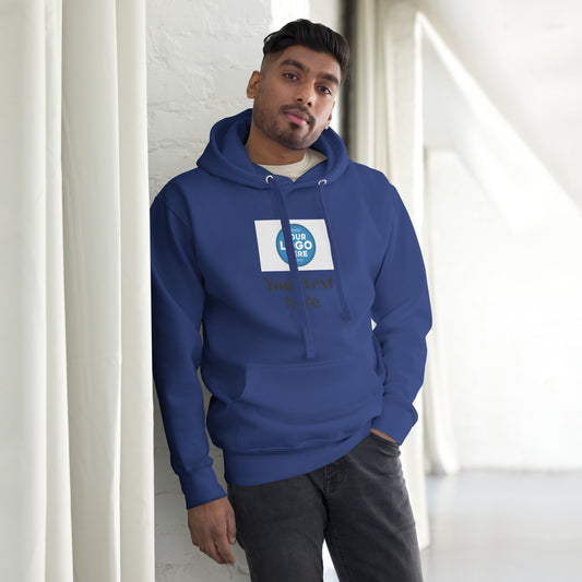 Create Your Own DTG - Text below centered logo - Unisex Hoodie