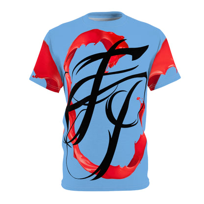 Red on Baby Blue Fresh Paint Tee