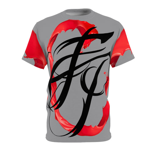 Red on Gray Fresh Paint Tee