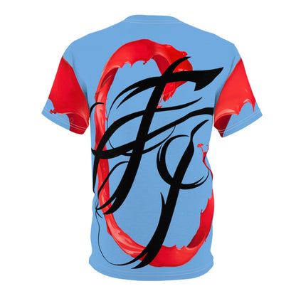 Red on Baby Blue Fresh Paint Tee