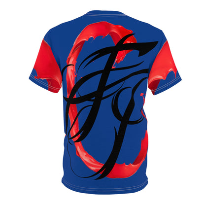 Red on Navy Blue Fresh Paint Tee