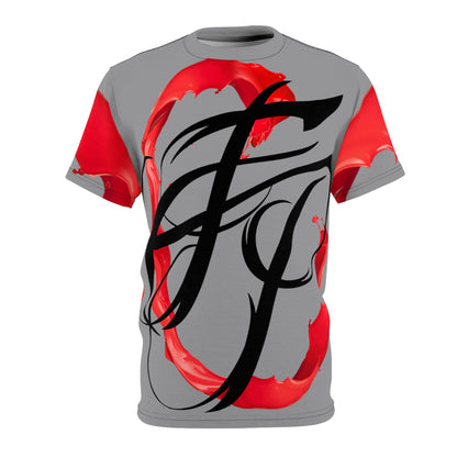 Red on Gray Fresh Paint Tee