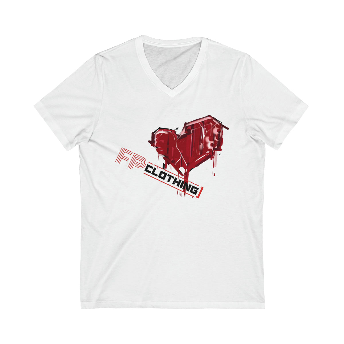 Ladies' Broken Heart V-Neck Tee (Various Colors)