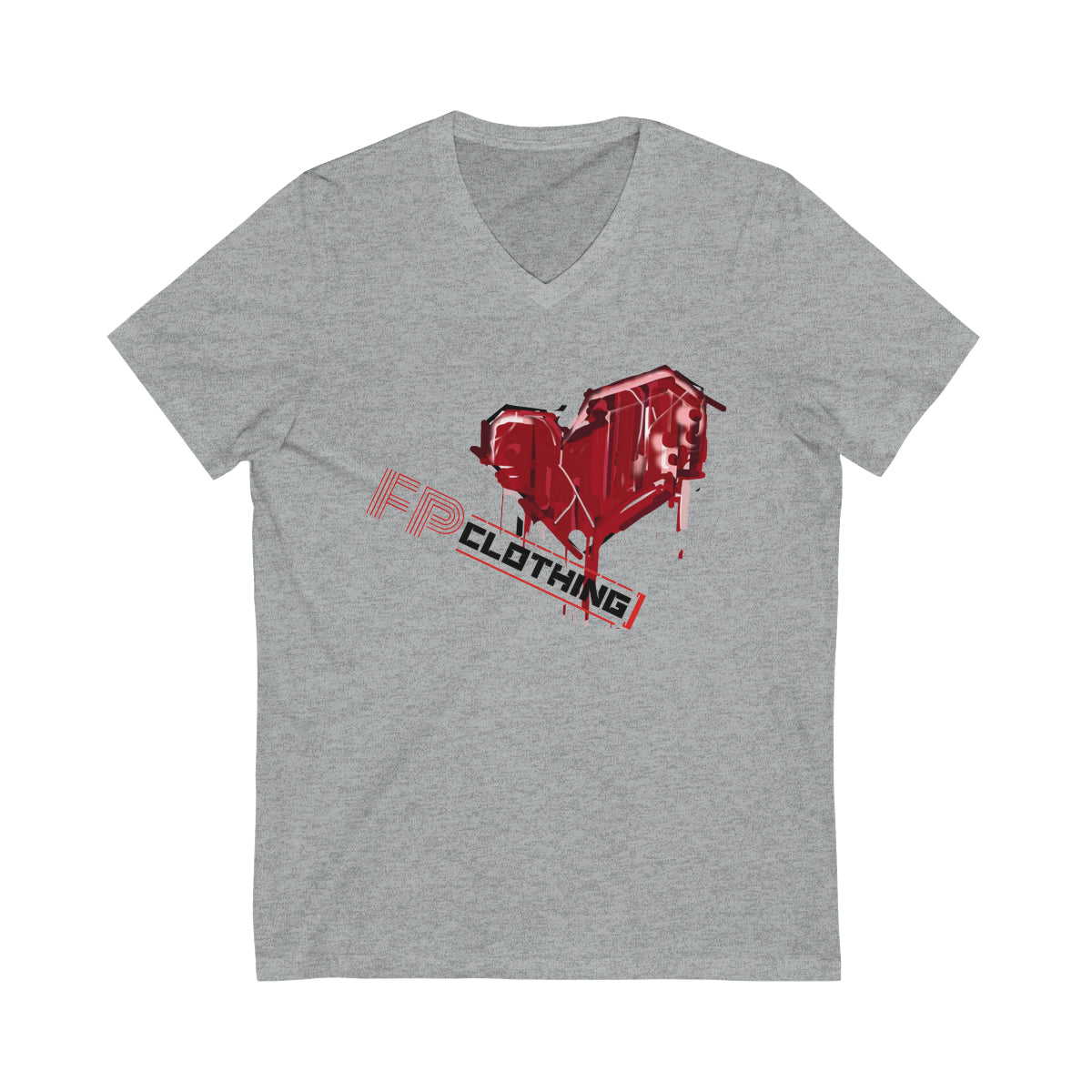 Ladies' Broken Heart V-Neck Tee (Various Colors)