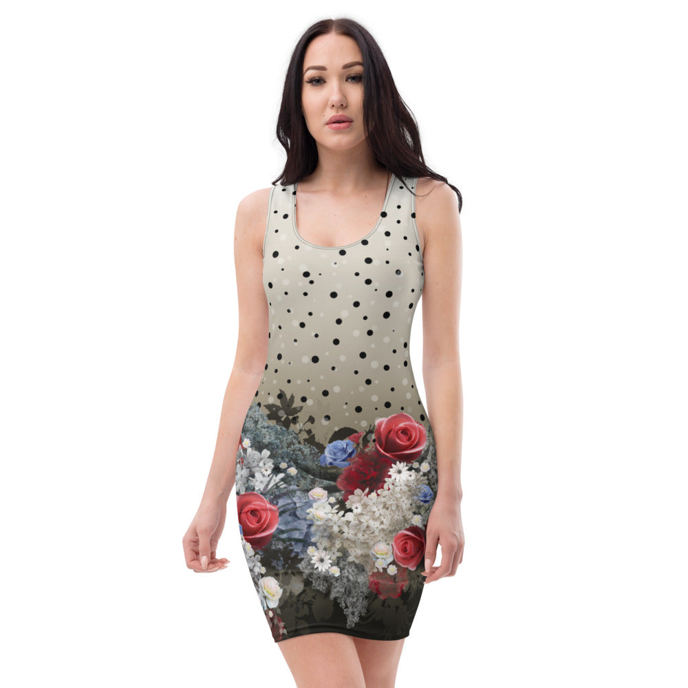 RWB Floral Print Fitted Dress