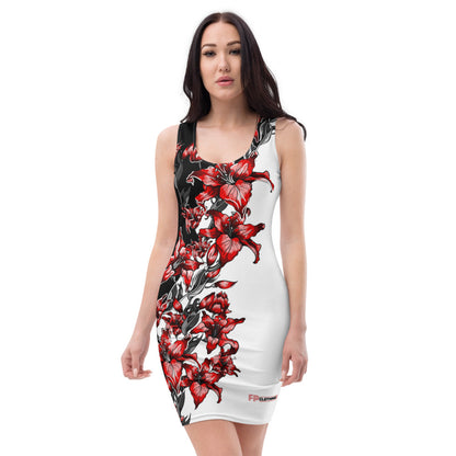 Red & Black Floral Dress