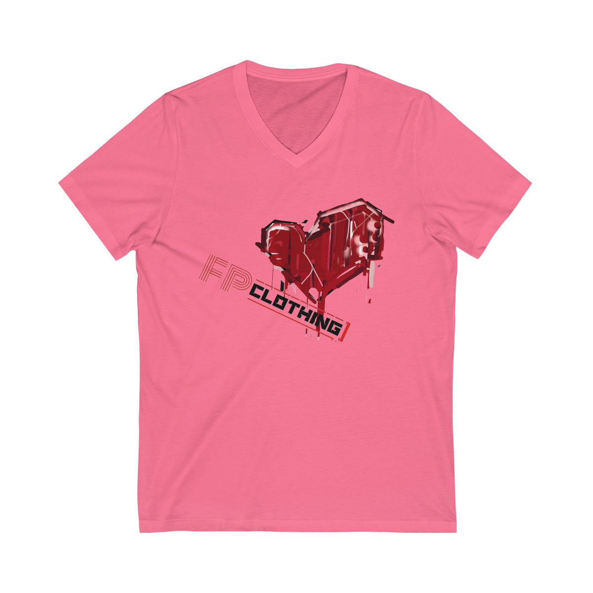 Ladies' Broken Heart V-Neck Tee (Various Colors)