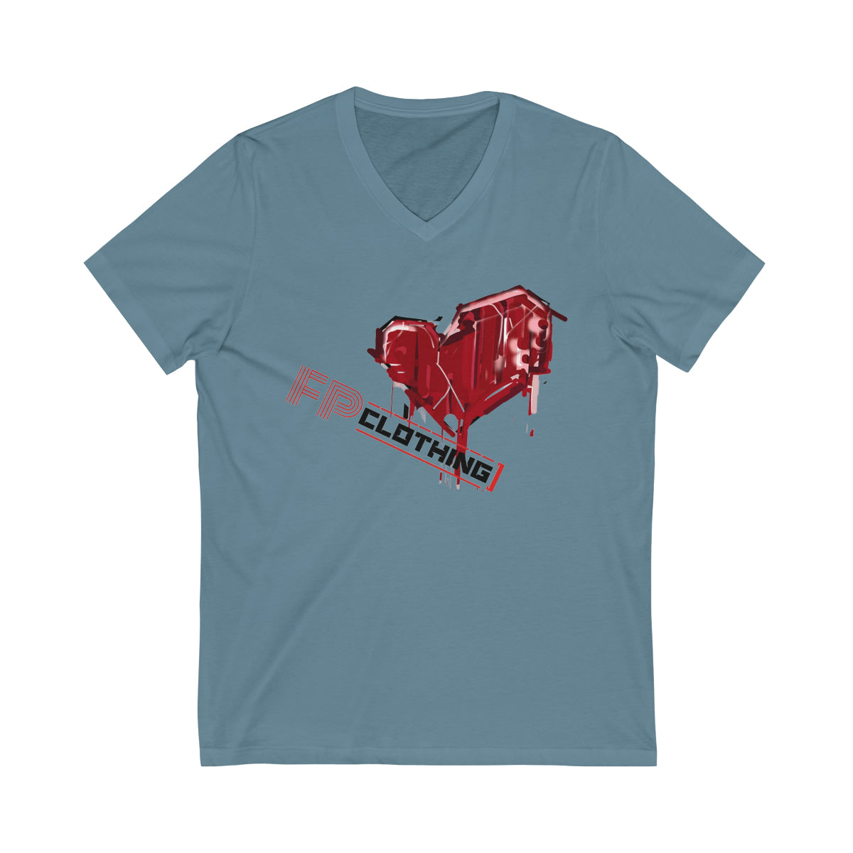 Ladies' Broken Heart V-Neck Tee (Various Colors)