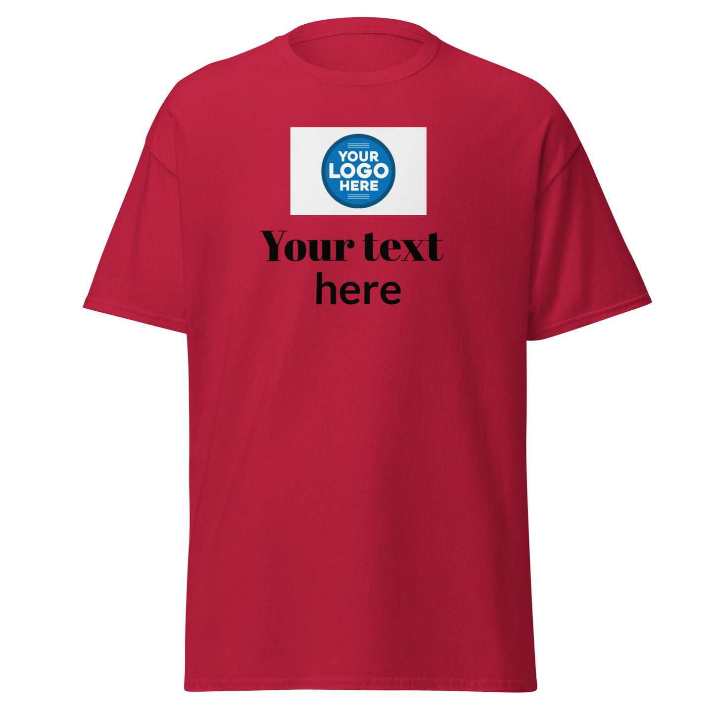 Create Your Own DTG - Text below centered logo - Classic tee Gildan 5000