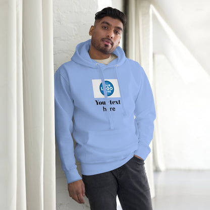 Create Your Own DTG - Text below centered logo - Unisex Hoodie