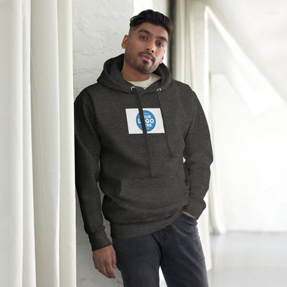 Create Your Own DTG - Text below centered logo - Unisex Hoodie