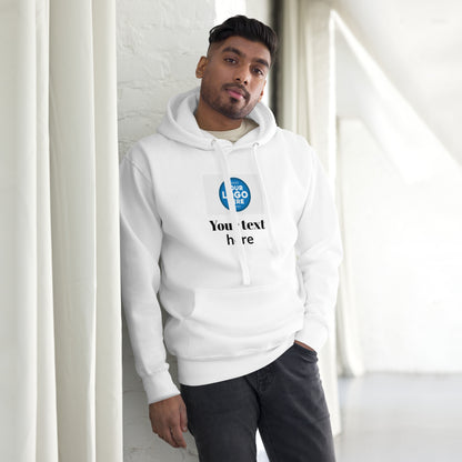 Create Your Own DTG - Text below centered logo - Unisex Hoodie